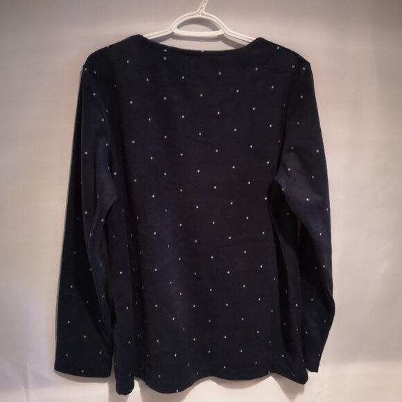 NWT Kiabi Ladies Size XL Navy Flocked Polyester Loose Fit 2 Piece Pajamas - Picture 2 of 12